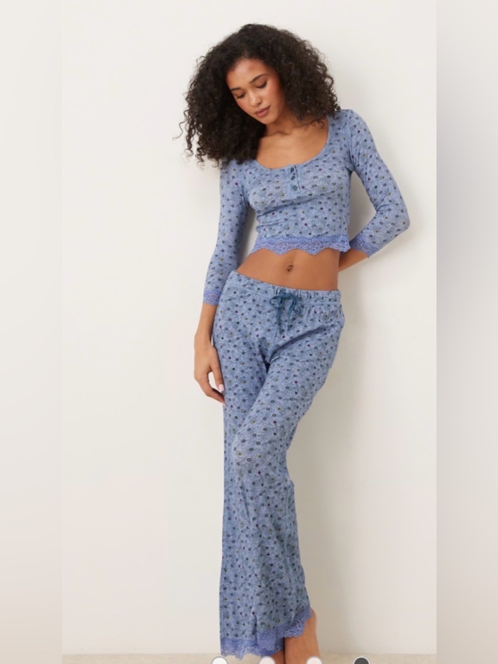 Free People Intimately Stolen Dance Sleep Set Denim Combo Size Small